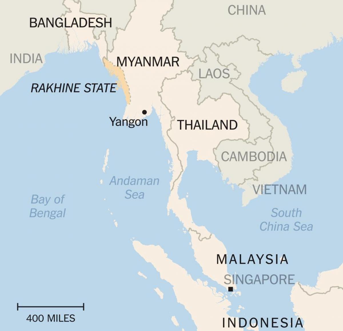 rakhine રાજ્ય મ્યાનમાર નકશો
